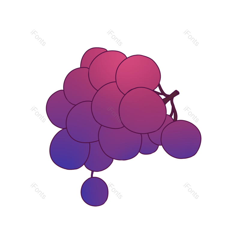 元素图片,水果元素,渐变PNG,葡萄免抠素材